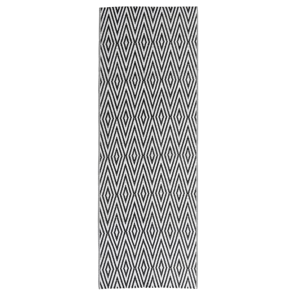 Vidaxl Extérieur Rug 80x250 cm Polypropène noir