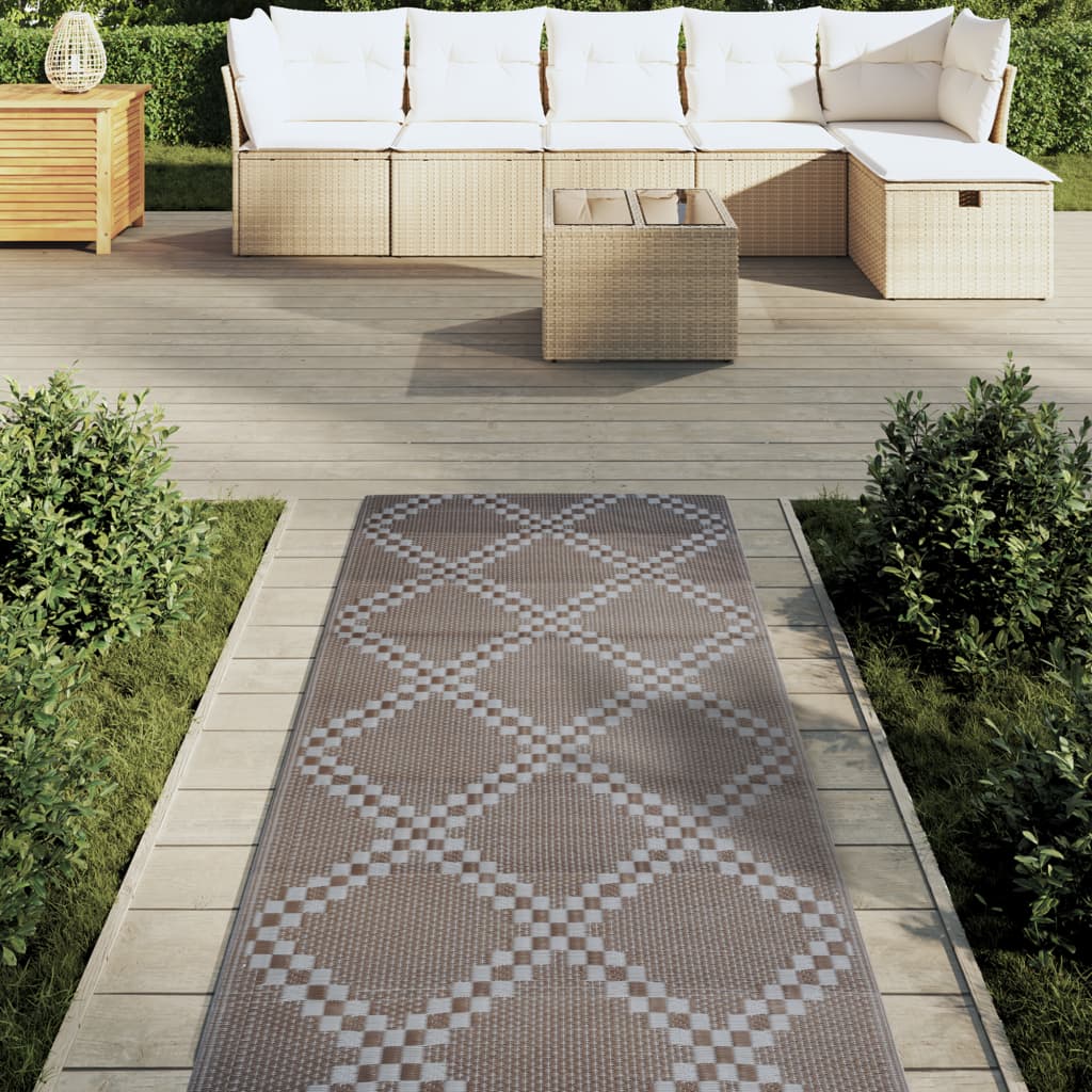 Vidaxl Extérieur Rug 80x250 cm Brown en polypropène