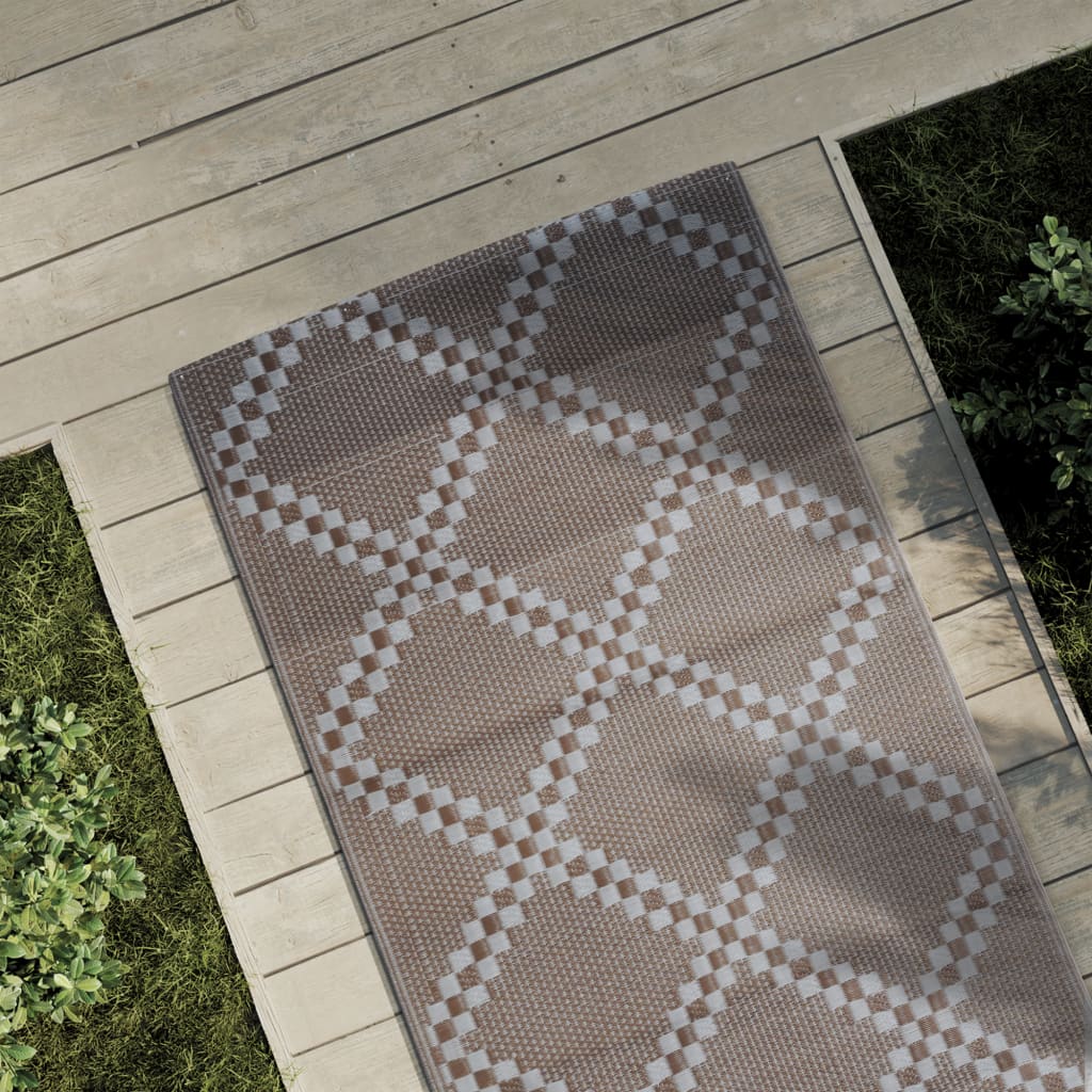 Vidaxl Extérieur Rug 80x250 cm Brown en polypropène