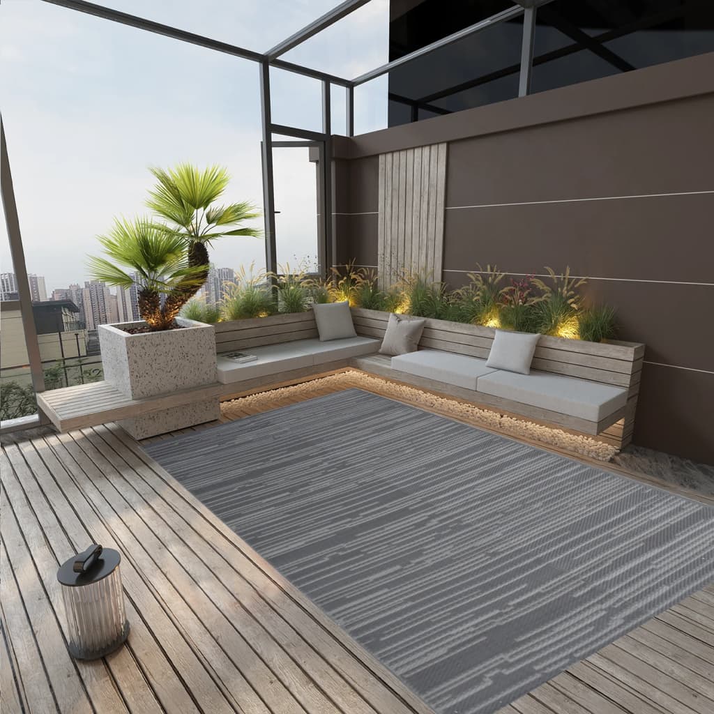 Vidaxl Extérieur Rug 140x200 cm Anthracite en polypropène -colore