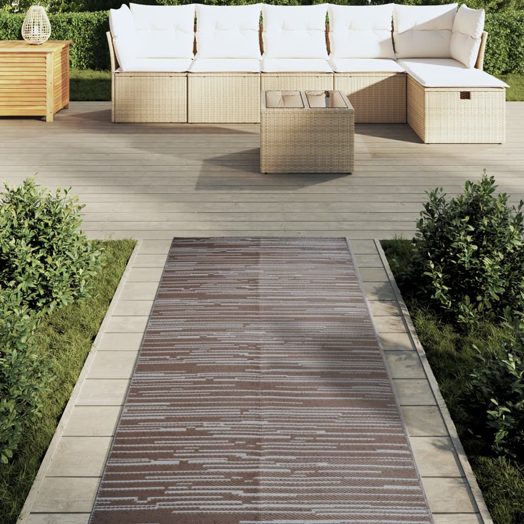 Vidaxl Extérieur Rug 80x250 cm Brown en polypropène