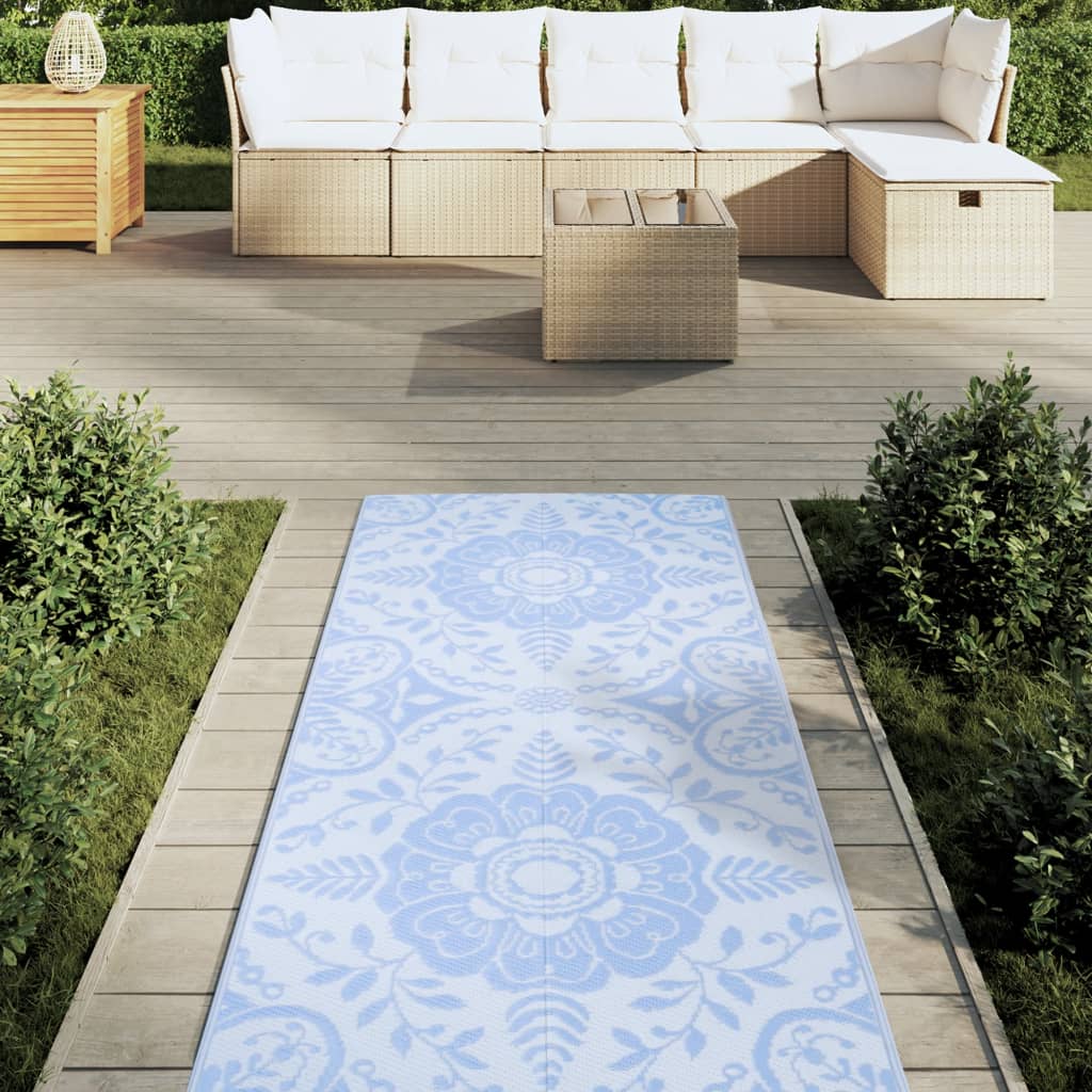 Vidaxl Extérieur Rug 80x250 cm Bébé en polypropène bleu