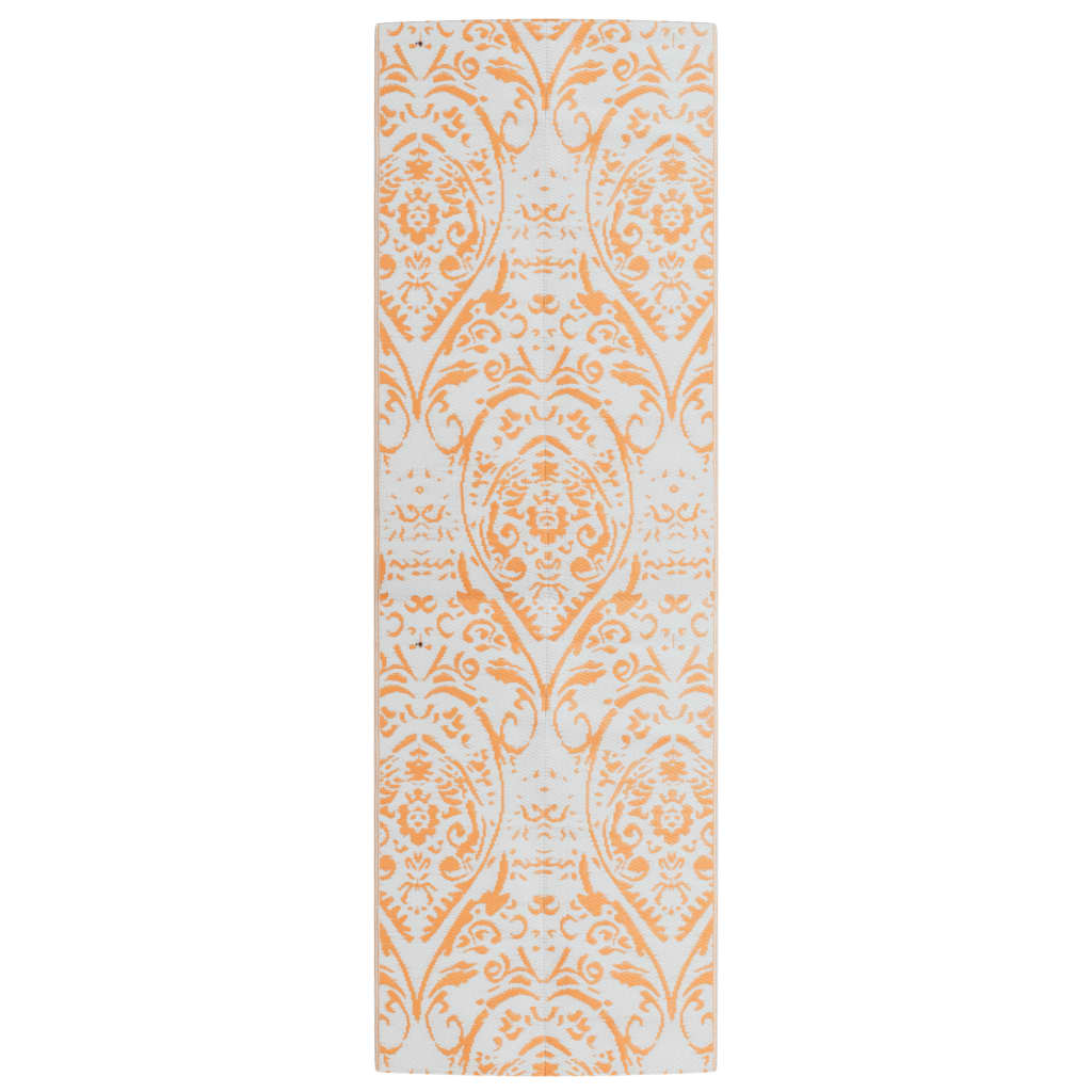 Vidaxl Extérieur Rug 80x250 cm Polypropène orange et blanc