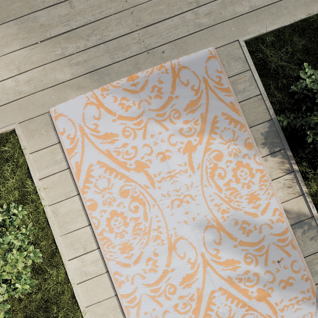Vidaxl Extérieur Rug 80x250 cm Polypropène orange et blanc