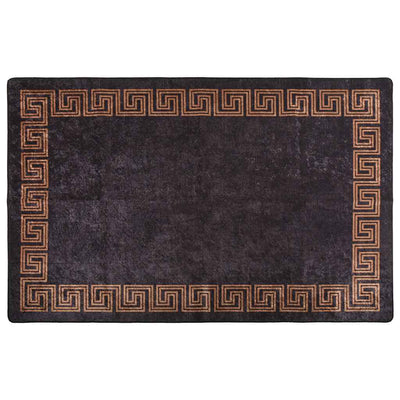 Vidaxl tapis lavable anti-glip 80x150 cm noir et or de couleur