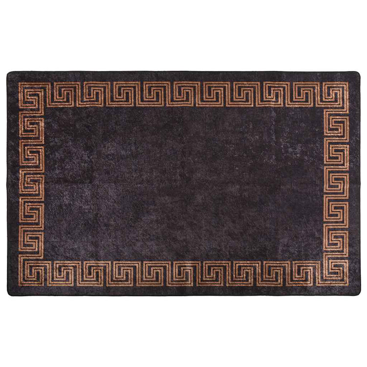 Vidaxl tapis lavable anti-glip 80x150 cm noir et or de couleur