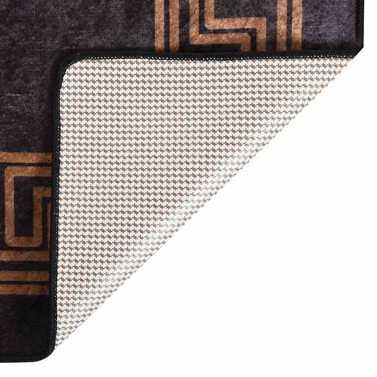 Vidaxl tapis lavable anti-glip 80x150 cm noir et or de couleur