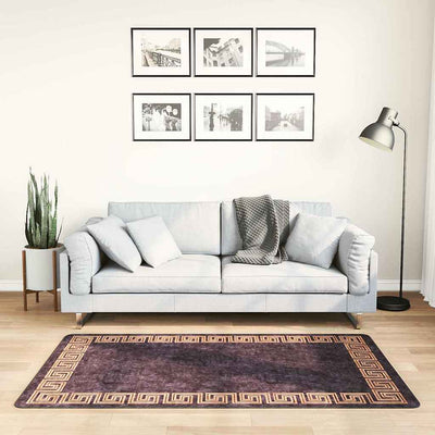 Vidaxl tapis lavable anti-glip 80x150 cm noir et or de couleur
