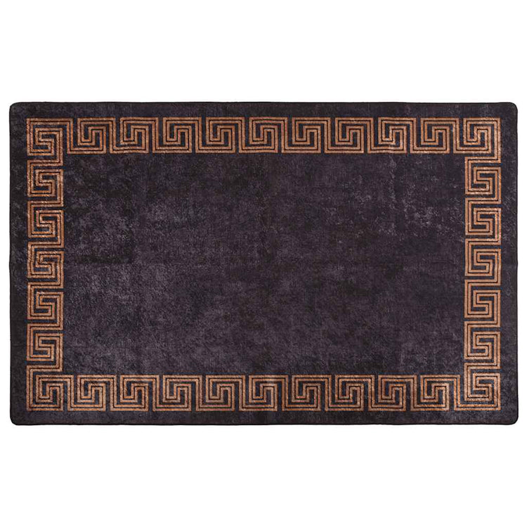 Vidaxl tapis lavable antidérapant 160x230 cm noir et or de couleur