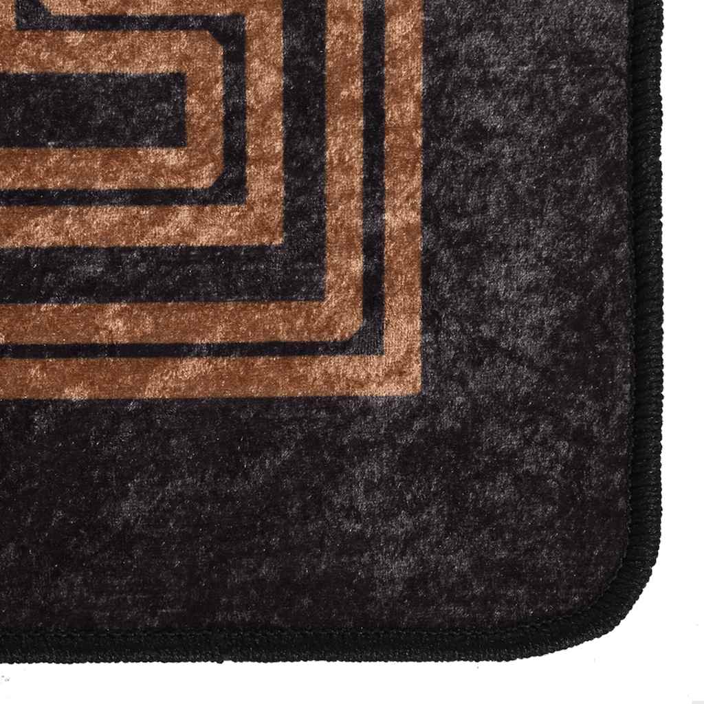 Vidaxl tapis lavable antidérapant 160x230 cm noir et or de couleur