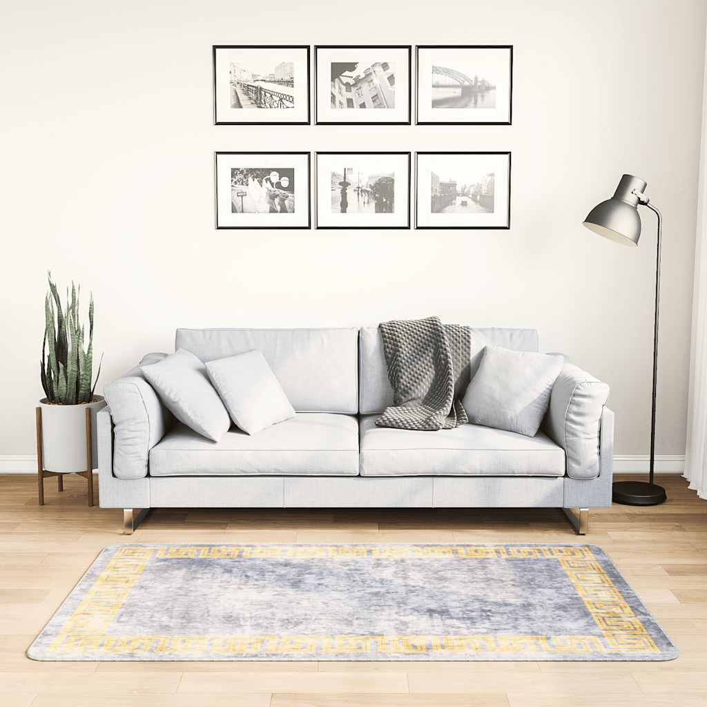 Tapis vidaxl Wasable Anti-Slip 80x150 cm Gray