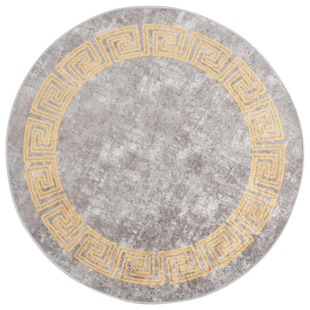 Tapis vidaxl Anti-slip lavable Ø120 cm Gray