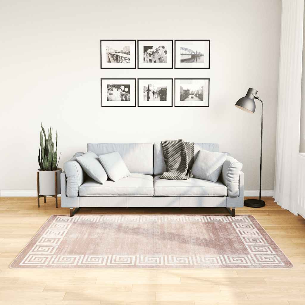 Tapis vidaxl Anti-slip lavable 120x180 cm beige