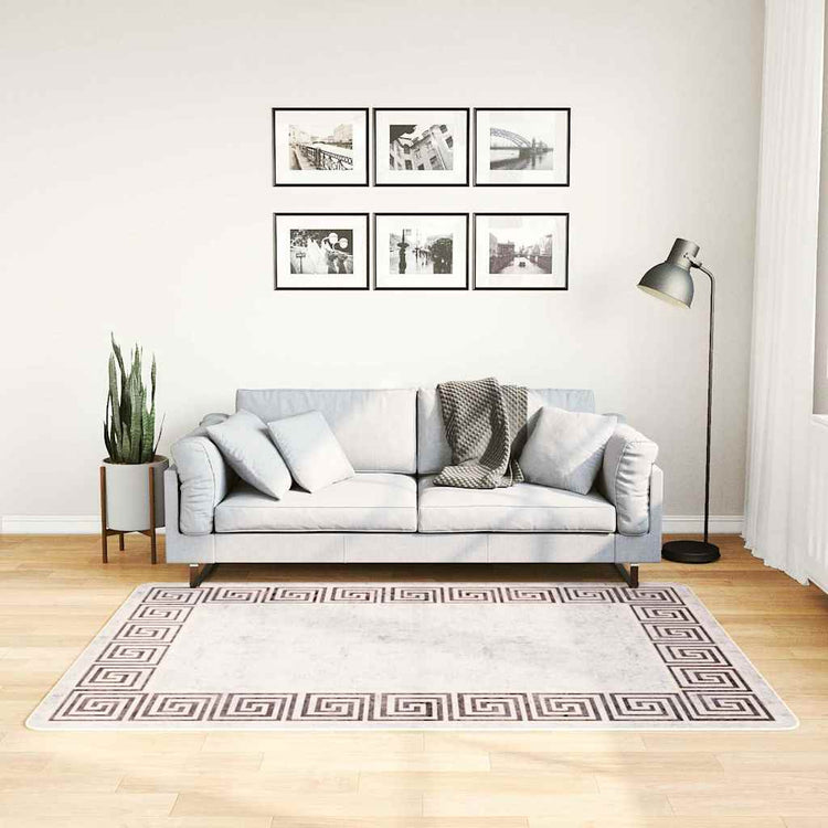 Tapis vidaxl Anti-slip lavable 120x180 cm beige clair