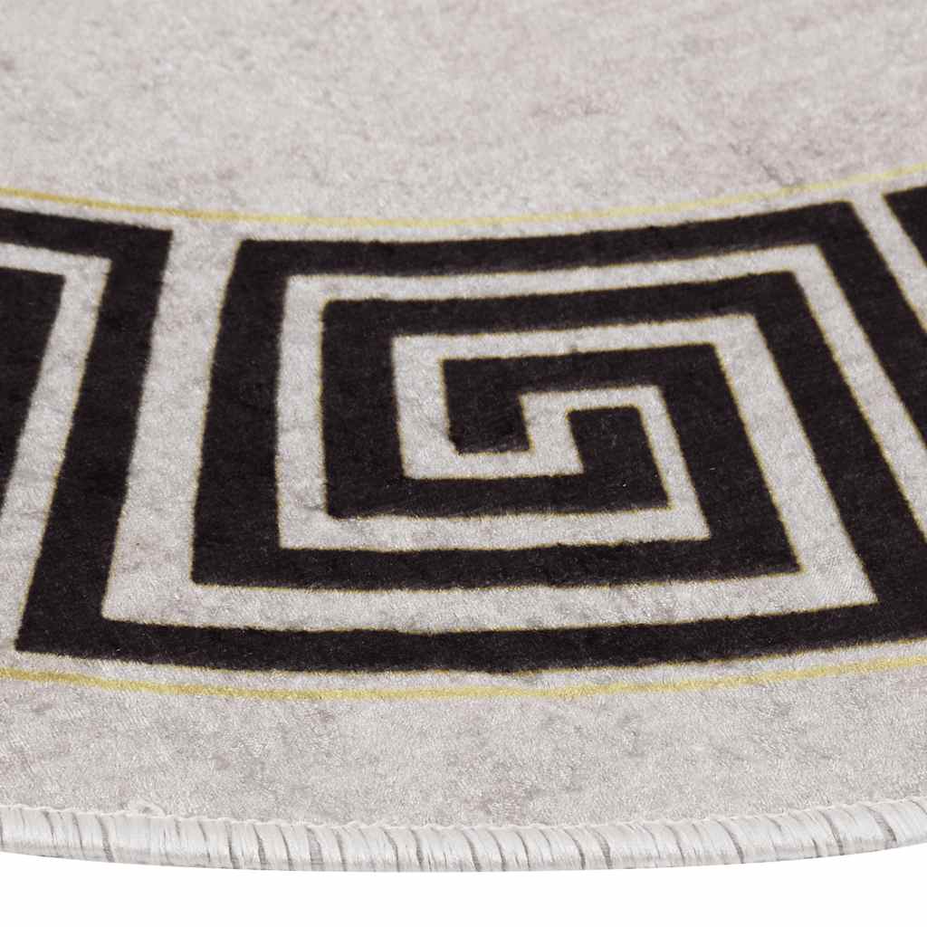 Tapis vidaxl Anti-slip lavable Ø120 cm beige léger
