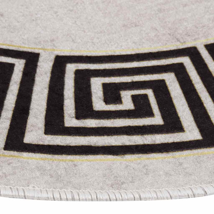 Tapis vidaxl Anti-slip lavable Ø120 cm beige léger