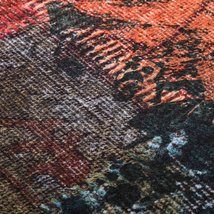 Vidaxl tapis lavable Anti-slip patchwork 80x150 cm multicolore