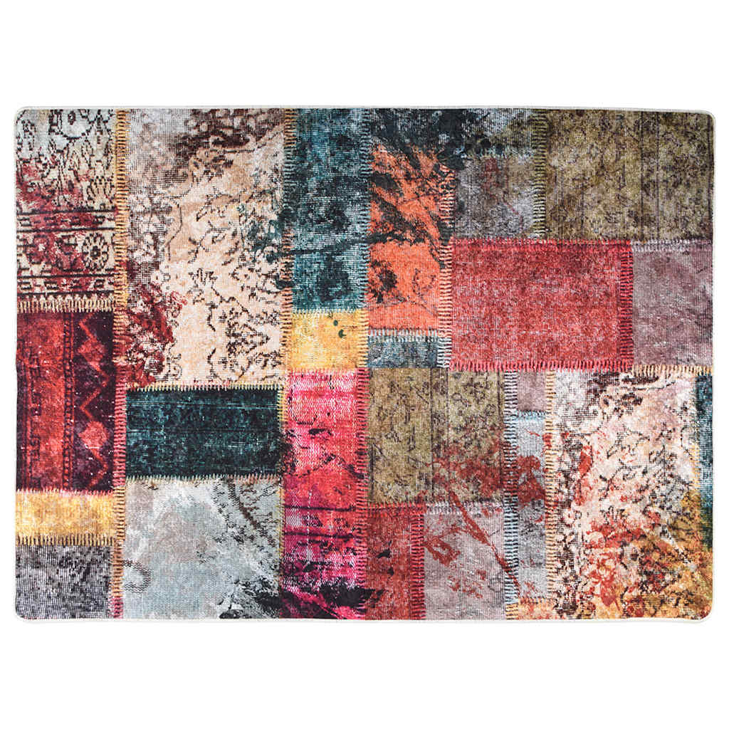 Vidaxl tapis lavable Anti-slip patchwork 120x180 cm multicolore