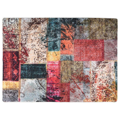 Vidaxl tapis lavable Anti-slip patchwork 120x180 cm multicolore