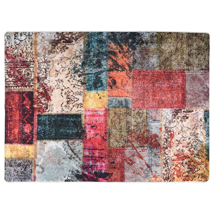 Vidaxl tapis lavable Anti-slip patchwork 120x180 cm multicolore