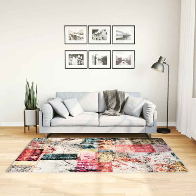 Vidaxl tapis lavable Anti-slip patchwork 120x180 cm multicolore