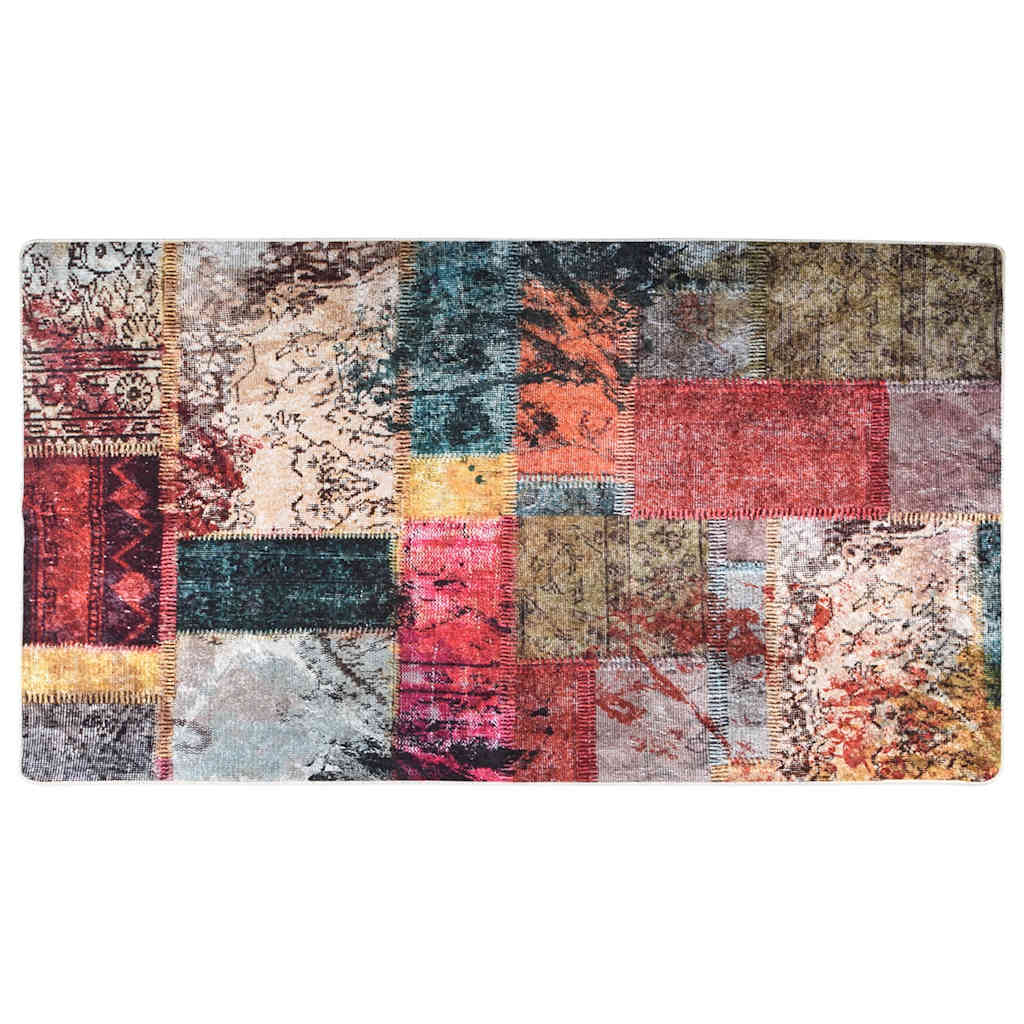 Vidaxl tapis lavable Anti-slip patchwork 190x300 cm multicolore