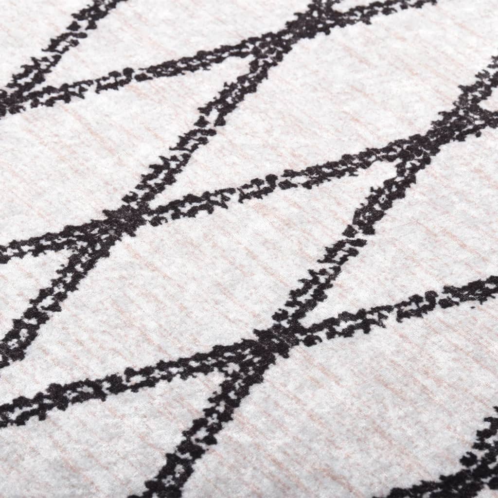 Tapis vidaxl Anti-slip 80x300 cm noir et blanc
