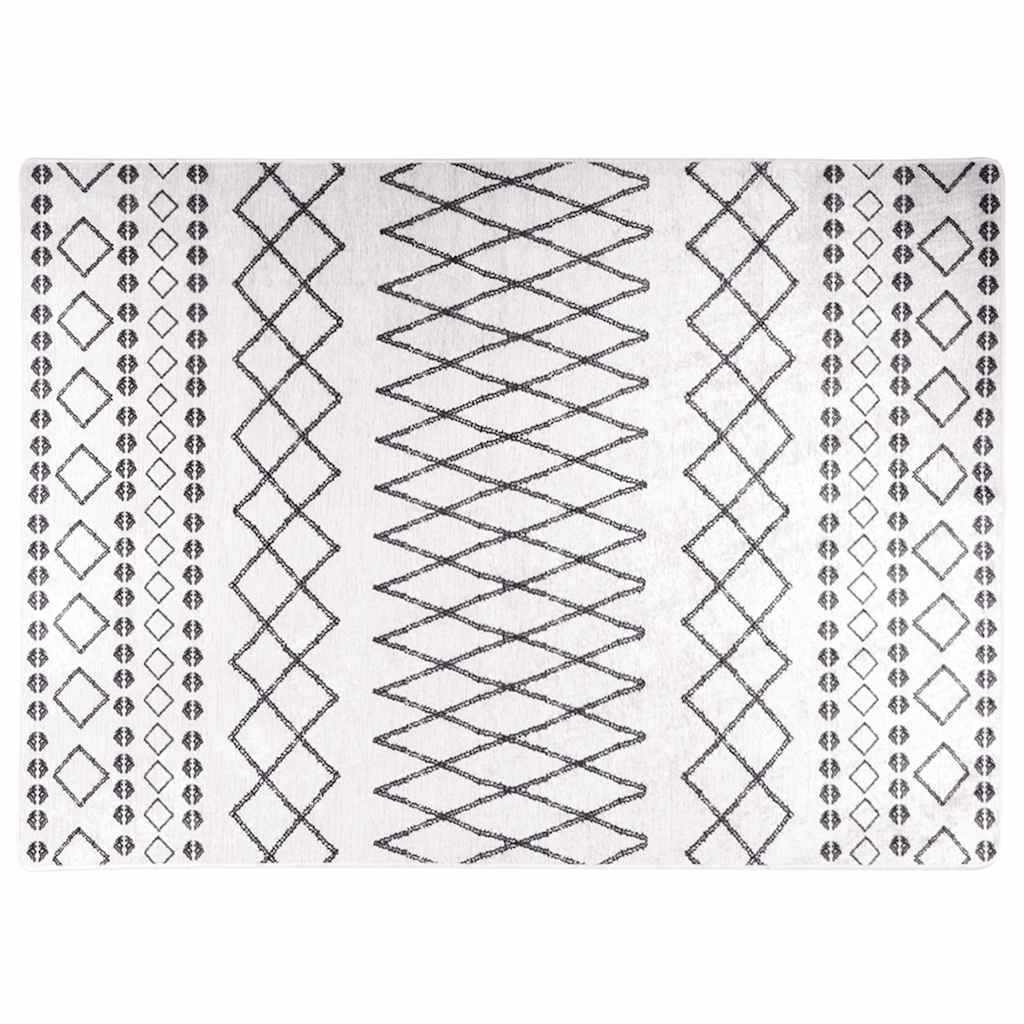 Tapis vidaxl Anti-slip lavable 120x180 cm noir et blanc