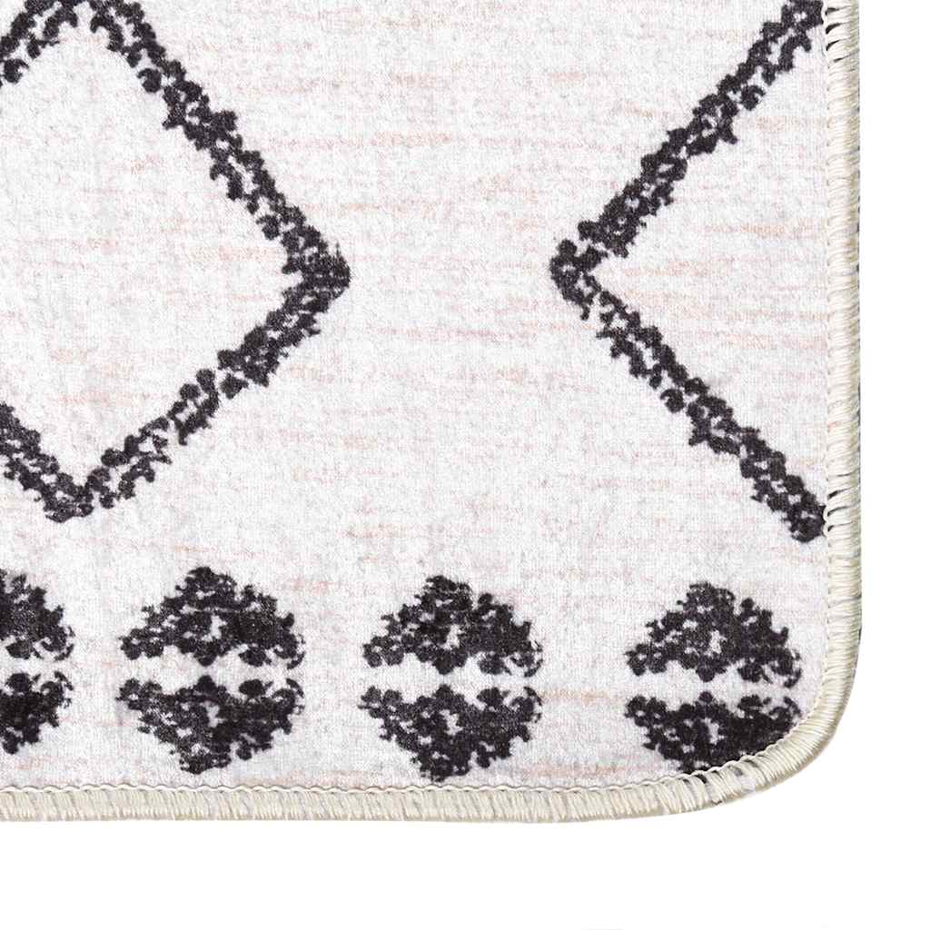 Tapis vidaxl Anti-slip lavable 120x180 cm noir et blanc