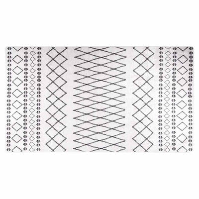 Tapis vidaxl Anti-slip lavable 190x300 cm noir et blanc