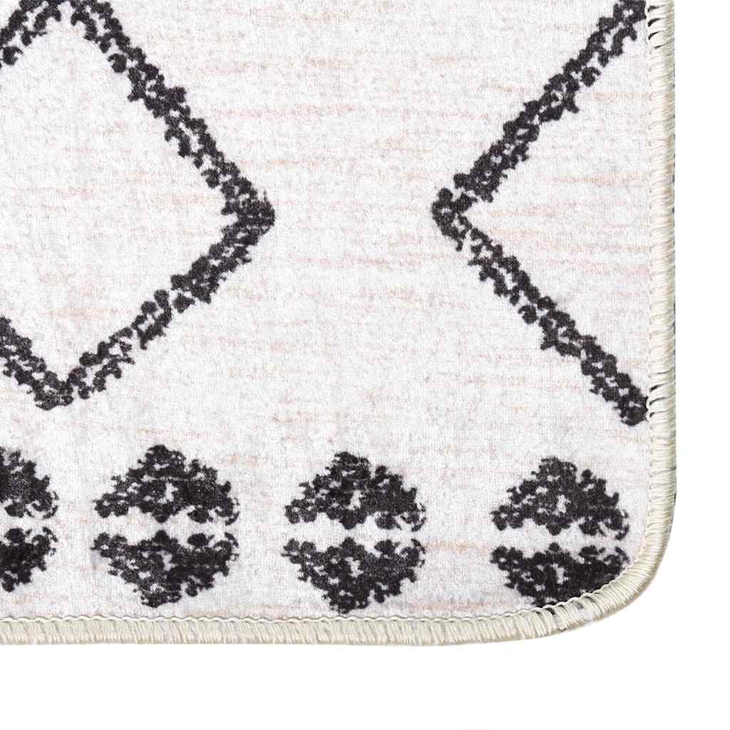 Tapis vidaxl Anti-slip lavable 190x300 cm noir et blanc