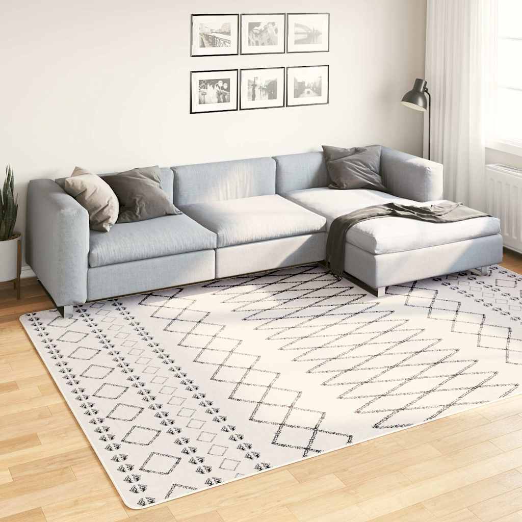 Tapis vidaxl Anti-slip lavable 190x300 cm noir et blanc
