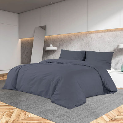 Vidaxl Duvet Racelay Set Lightweight 240x200 cm Microfiber Anthracite