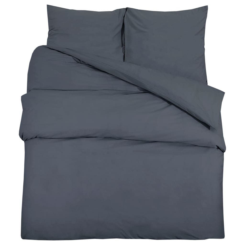 Vidaxl Duvet Racelay Set Lightweight 220x240 cm Microfiber Anthracite