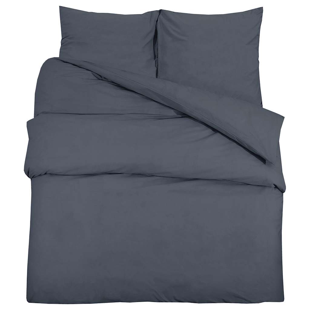 Vidaxl Duvet Racelay Set Lightweight 155x220 cm Microfibre anthracite
