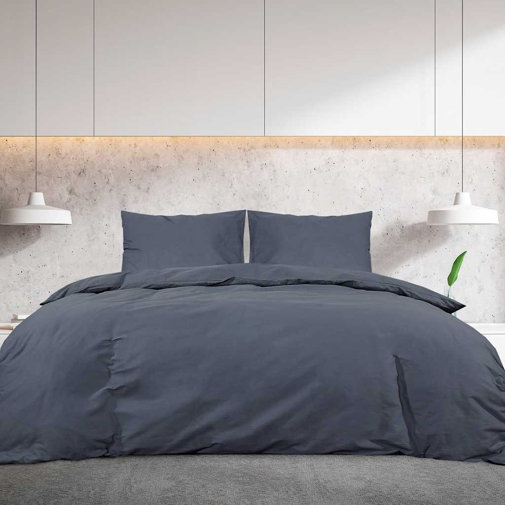 Vidaxl Duvet Racelay Set Lightweight 155x220 cm Microfibre anthracite