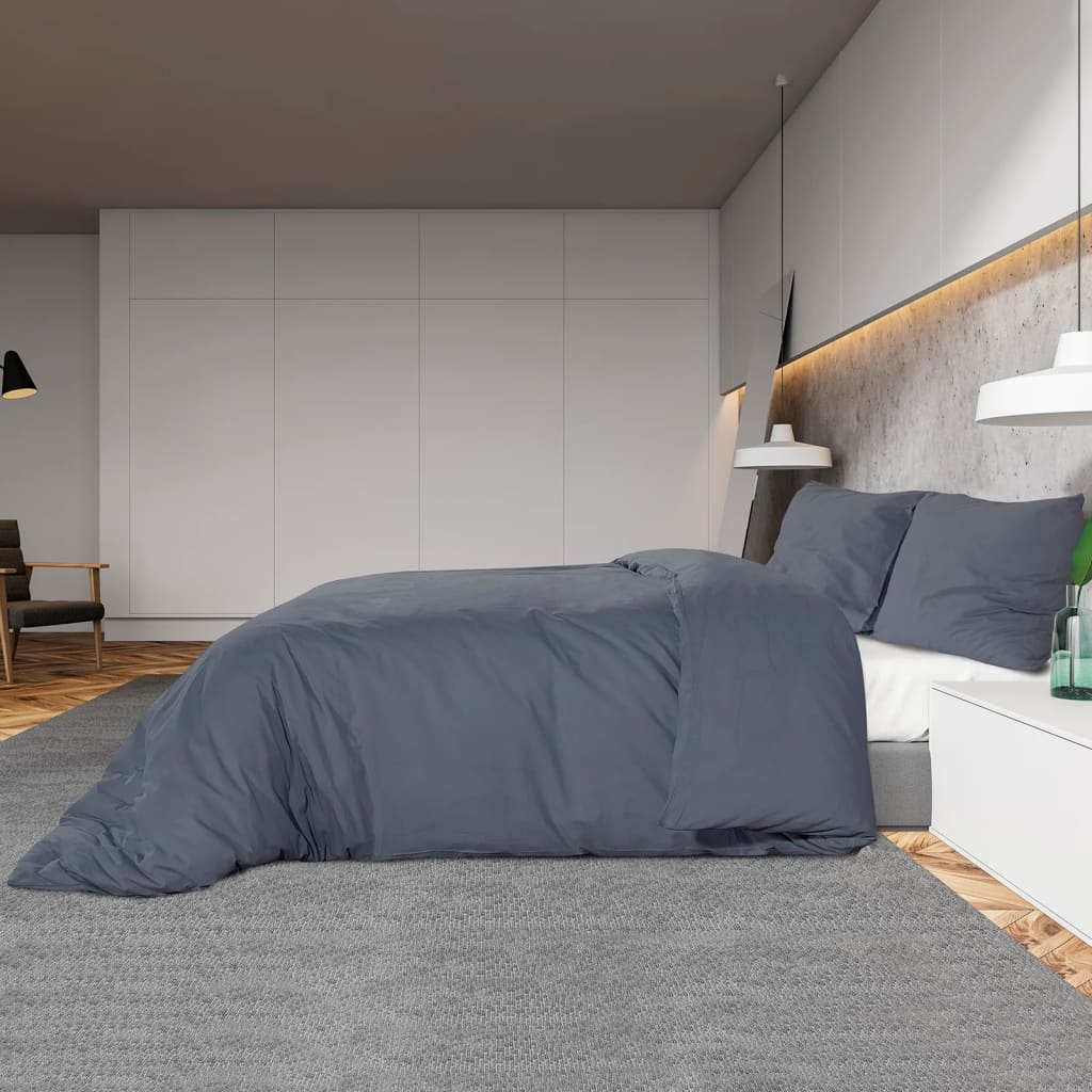 Vidaxl Duvet Racelay Set Lightweight 225x220 cm Microfibre anthracite