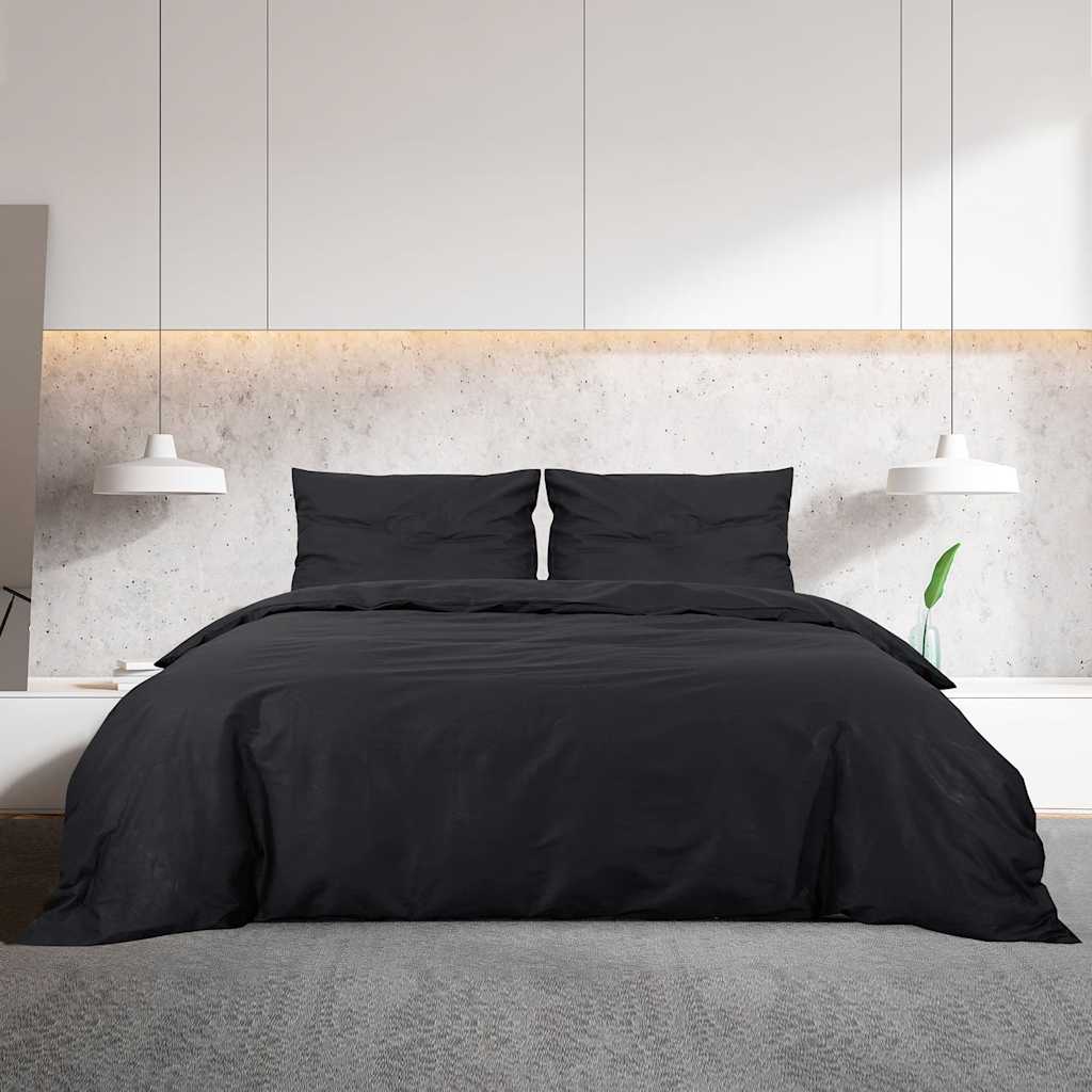 Vidaxl Duvet Racelay Set Lightweight 240x220 cm Microfiber Black