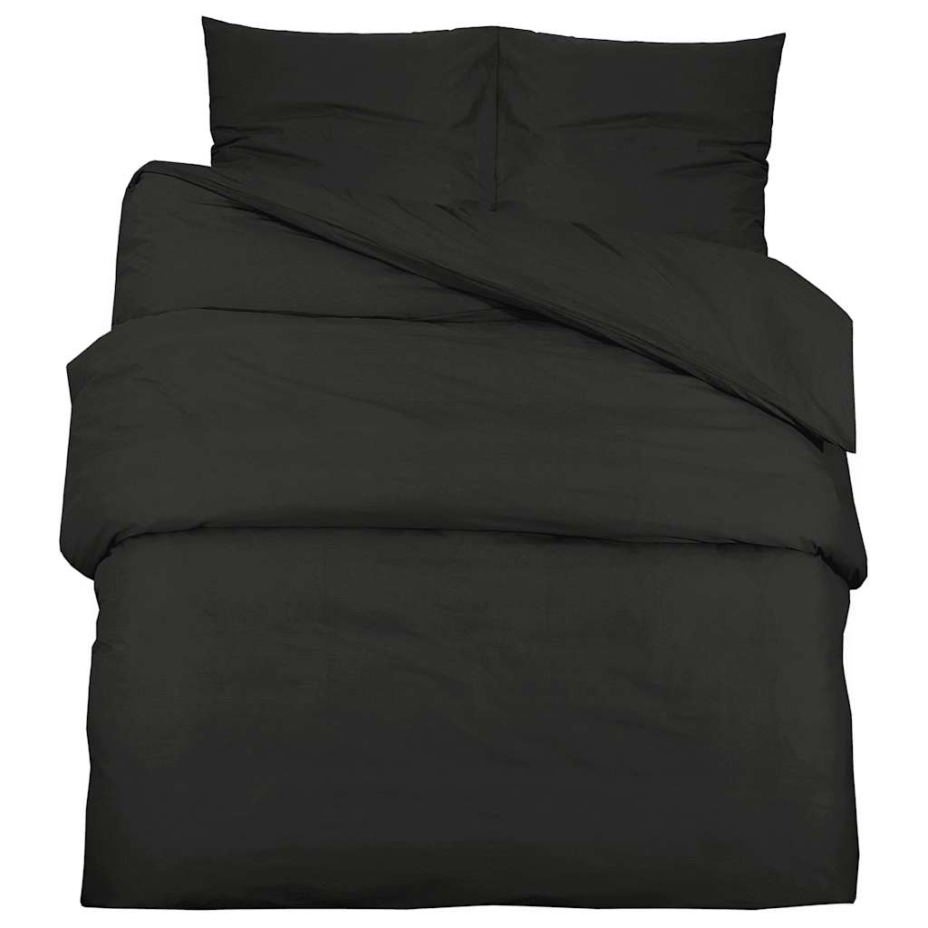 Vidaxl Duvet Racelay Set Lightweight 200x220 cm Microfiber Black