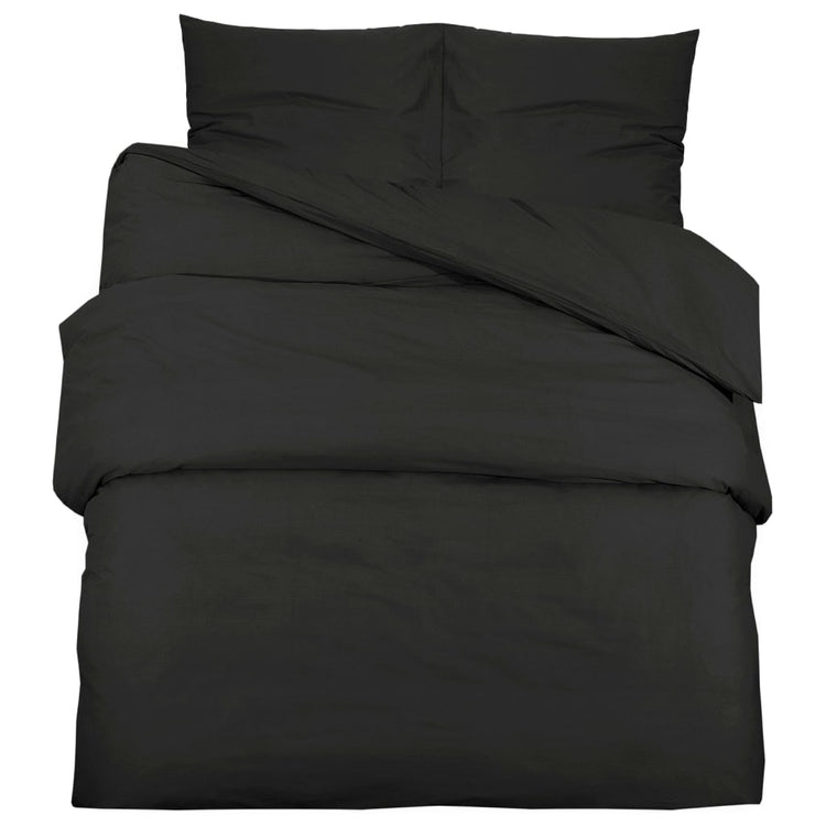 Vidaxl couetter la traverse ensemble léger 260x220 cm microfibre noir