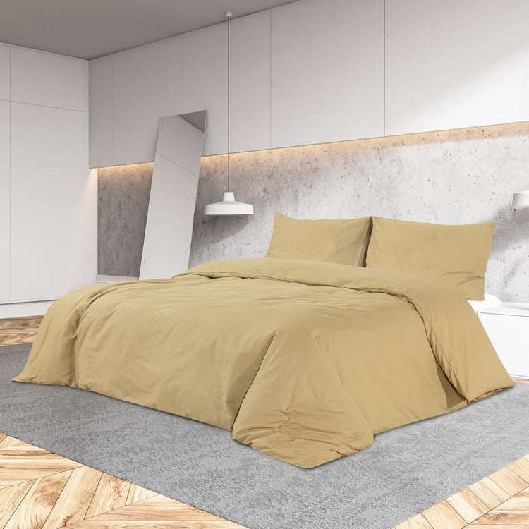 Vidaxl couetter la traverse ensemble léger 135x200 cm microfibre taupe