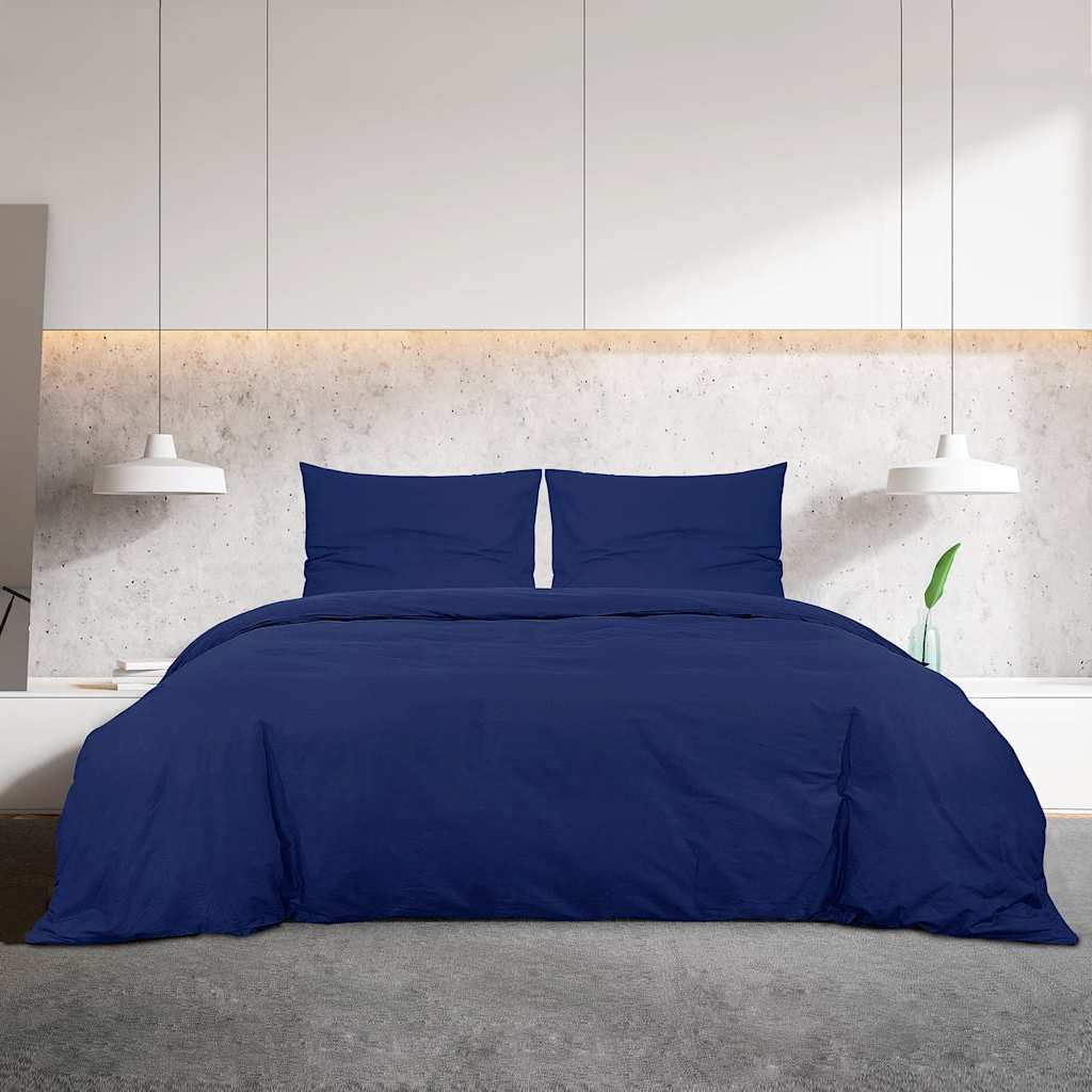 Vidaxx parure de couette 155x220 cm microfibre bleu marine