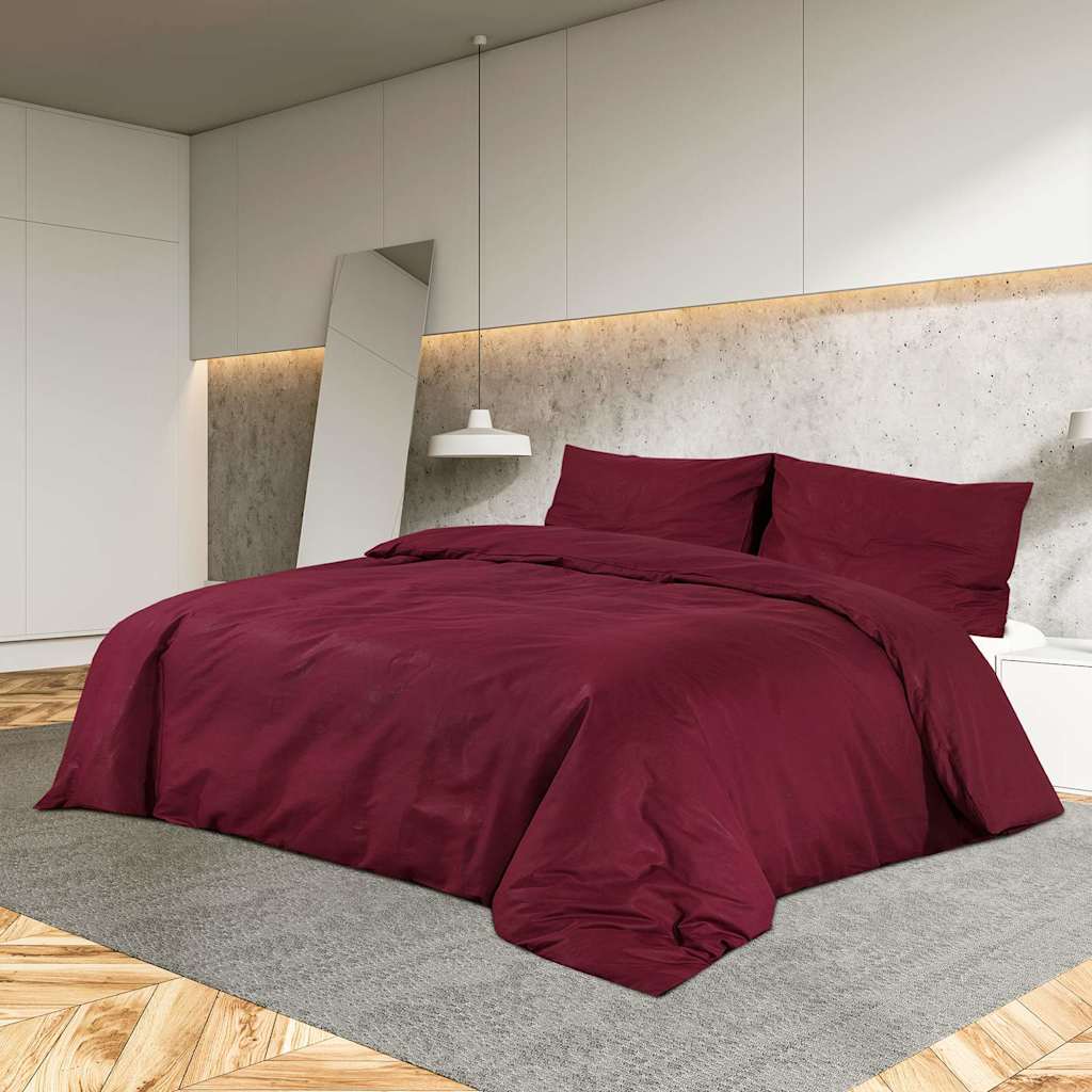 Vidaxx parure de couette légère 140x200 cm microfibre bordeaux