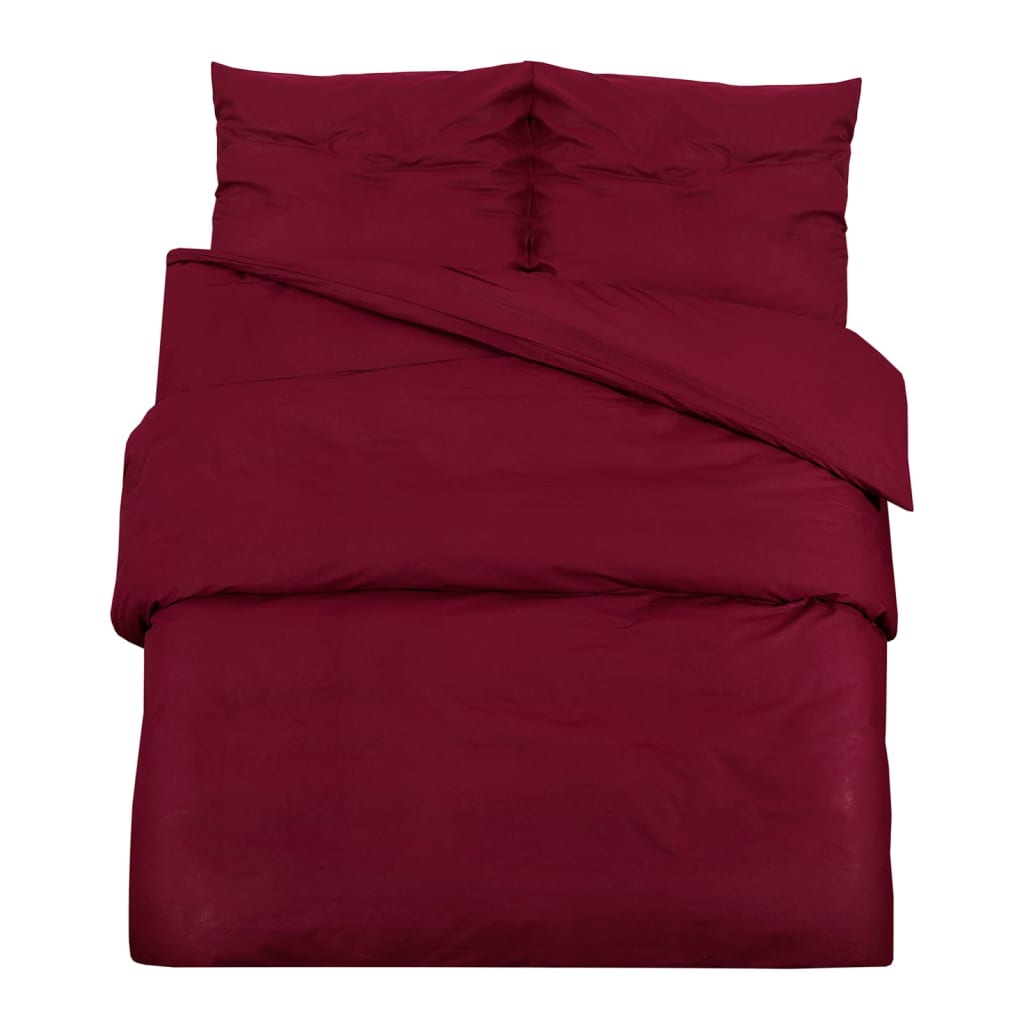 Vidaxl Duvet Racelay Set Lightweight 240x220 cm Micro -fiber Bordeaux