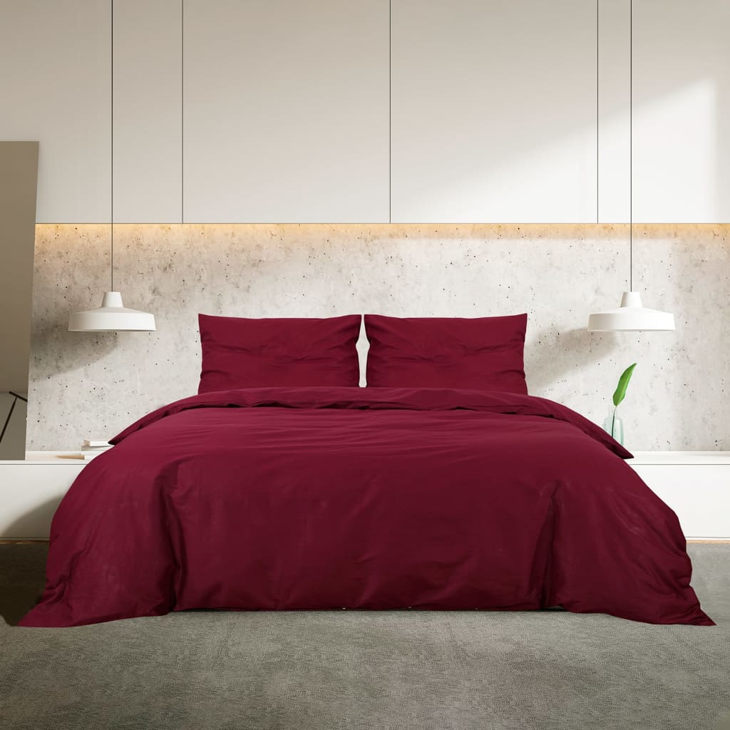 Vidaxl Duvet Racelay Set Lightweight 240x220 cm Micro -fiber Bordeaux