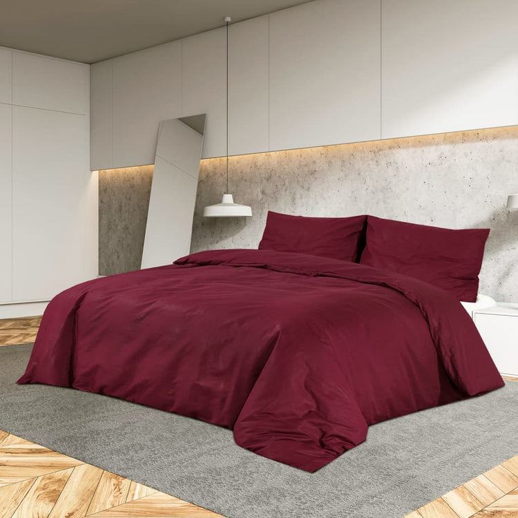 Vidaxl Duvet Racelay Set Lightweight 240x220 cm Micro -fiber Bordeaux