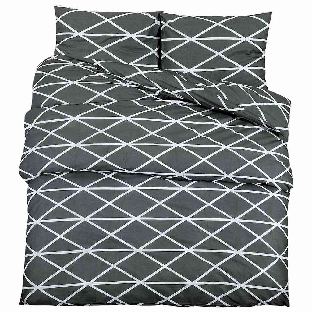 Ensemble de découverte de couette Vidaxl 140x200 cm Gray en coton