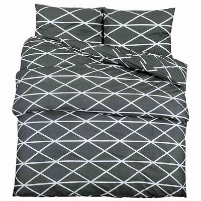Ensemble de découverte de couette Vidaxl 140x200 cm Gray en coton