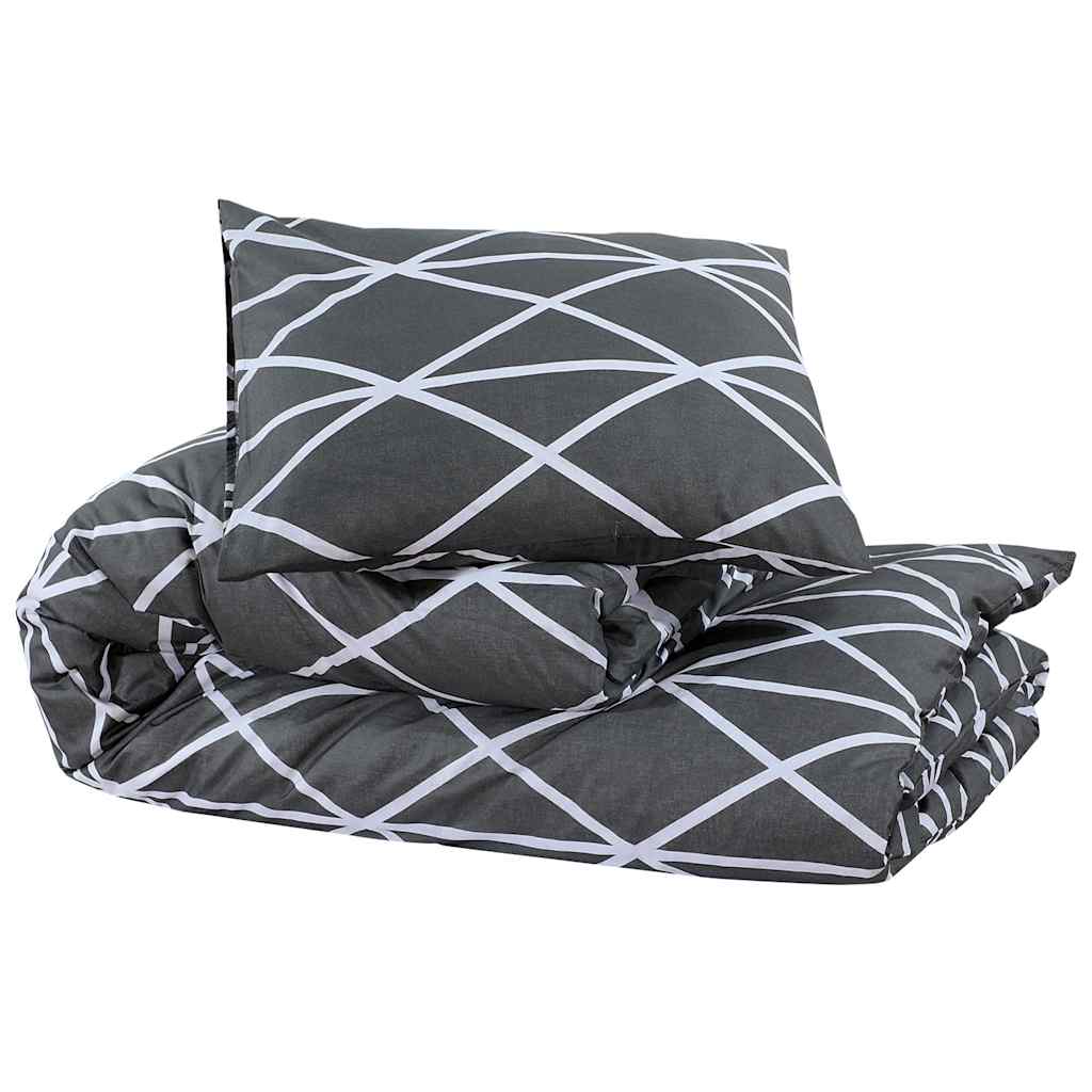 Ensemble de découverte de couette Vidaxl 140x200 cm Gray en coton