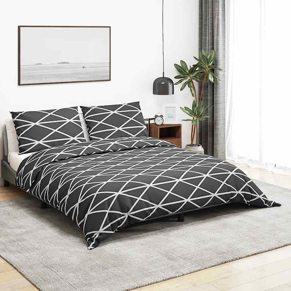 Ensemble de découverte de couette Vidaxl 140x200 cm Gray en coton